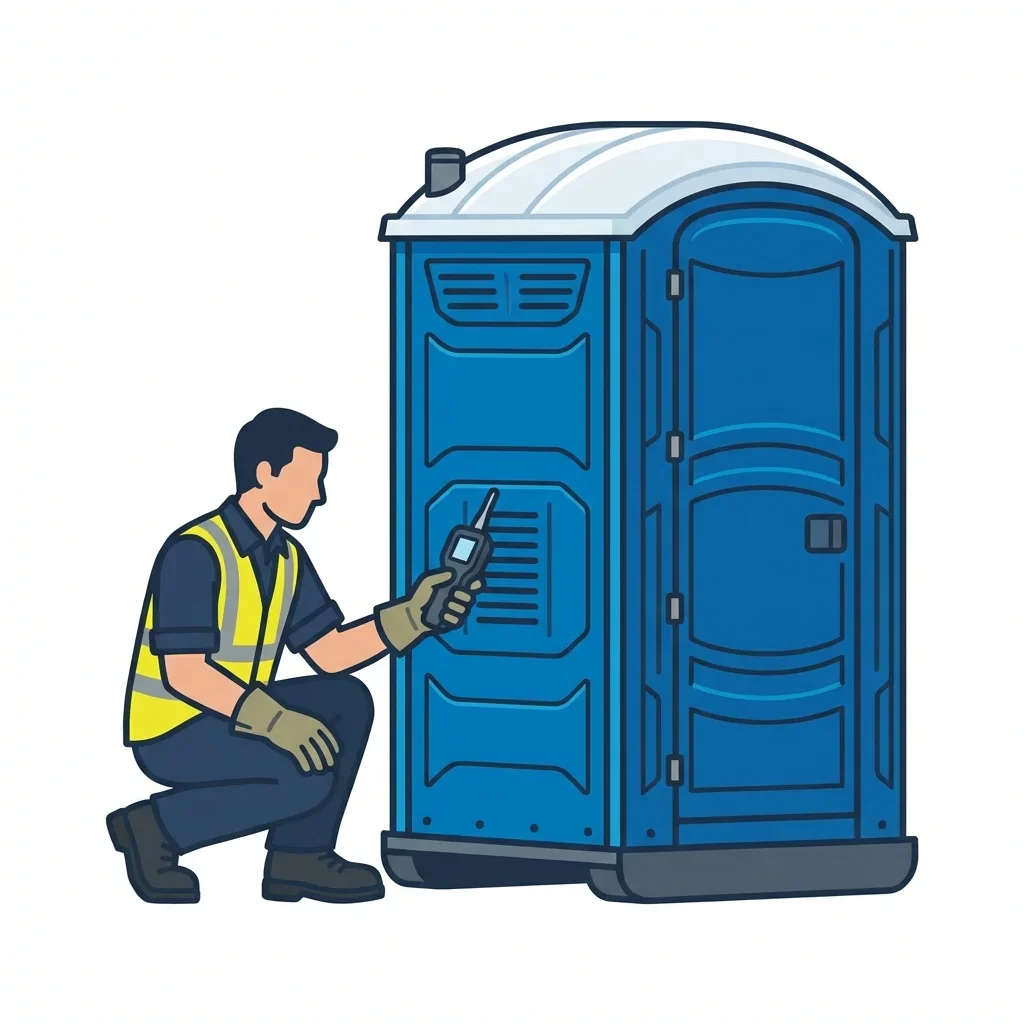 Infographic detailing causes of portable toilet odors in Charleston, SC